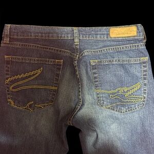 vintage Lacoste Blue denim Jeans sz 40 30x29 alligator logo back